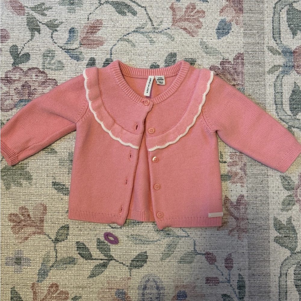 Janie and Jack Pink Sweater with Scalloped Trim